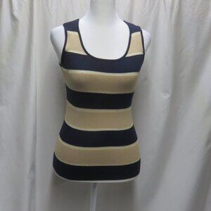 Ladies Navy/Beige/Metallic Gold Tank Top